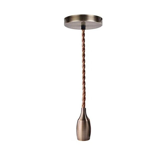 Retro Hemp Rope Industrial Chandelier Base Electroplating Bottle Pendant E27Lamp Holder Kitchen