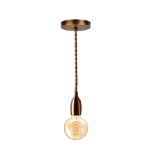 Retro Hemp Rope Industrial Chandelier Base Electroplating Bottle Pendant E27Lamp Holder Kitchen