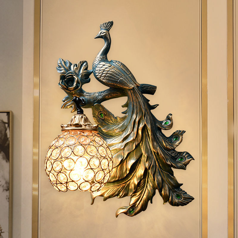Nordic Led Wall Lamps Retro Peacock Sconce Lamp