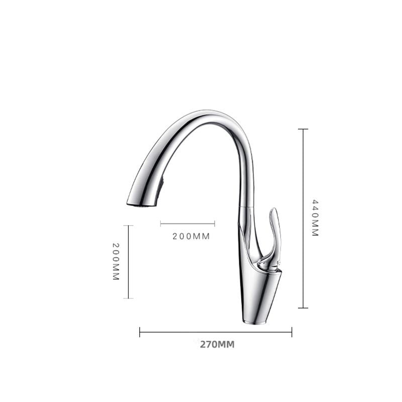 Pull Out Kitchen Sink Faucet Deck Mounted Stream Sprayer Nozzle Hot Cold Mixer Taps Faucets