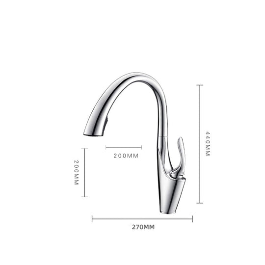 Pull Out Kitchen Sink Faucet Deck Mounted Stream Sprayer Nozzle Hot Cold Mixer Taps Faucets