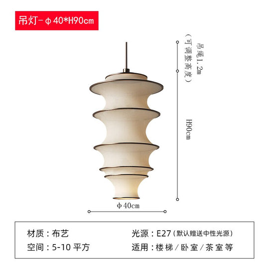 Japanese Design Wabi - Sabi Fabric Pendant Lights Led E27 Home Decor Loft Living Room Bedroom