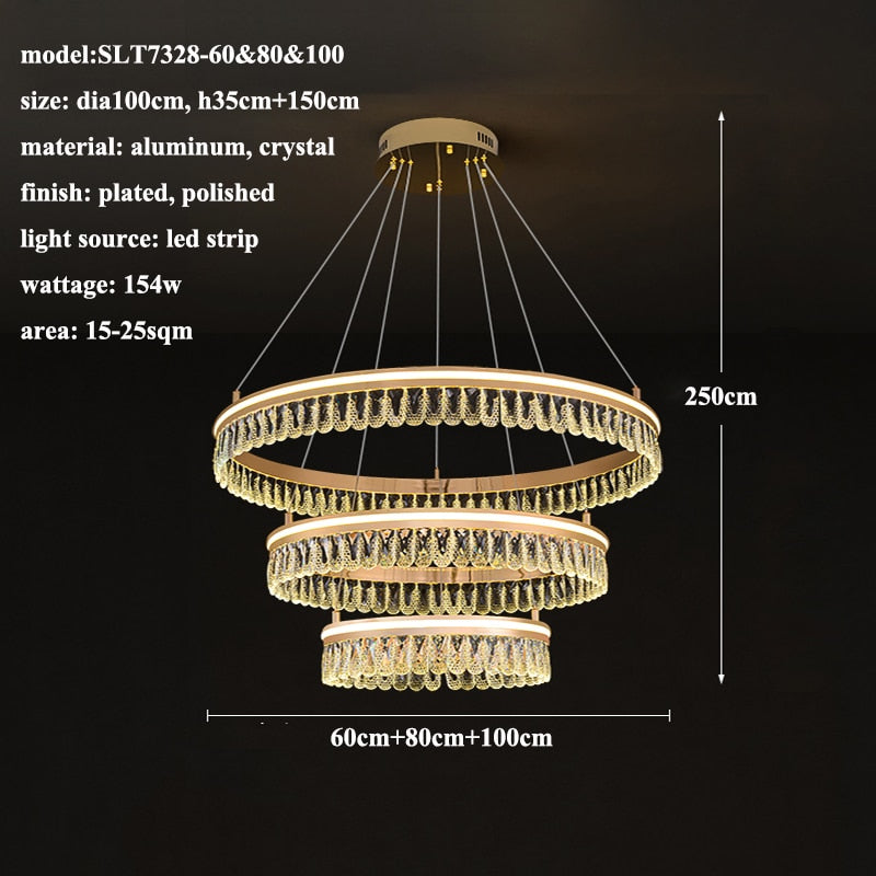 Duplex Nordic 5 Layer Led Luxury Crystal Designer Chandelier Lustre Lighting Modern New Style