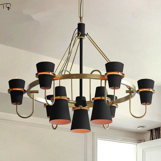 Nordic Horn Industrial Lamp Chandelier For Living Room Dining Led Lighting Fixtures Modern Iron Art