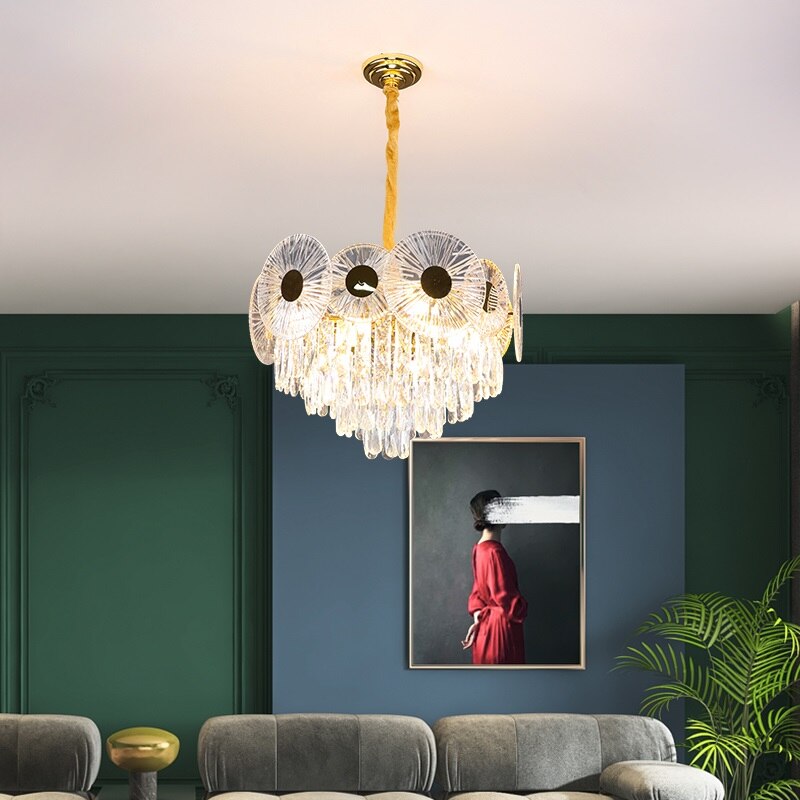 Light Luxury Crystal Pendant Lamps High-End Living Room Dining Bedroom Modern Simple Atmosphere