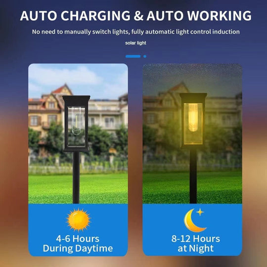 Solar Outdoor Garden Light Waterproof Pathway Tungsten Landscape Warm White Night For Lawn Patio