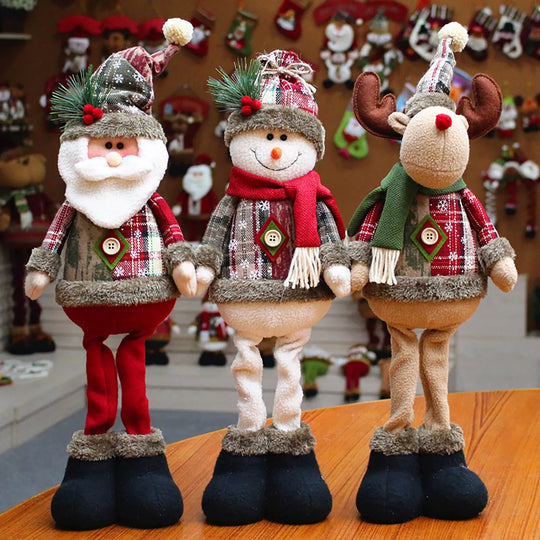Christmas Santa Snowman - Reindeer Decoration Leg Table Mantel Christmas Decor