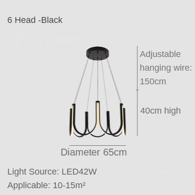 Modern Led Pendant Light Living Room Lighting Atmospheric Designer Villa Creative Bedroom Fixture