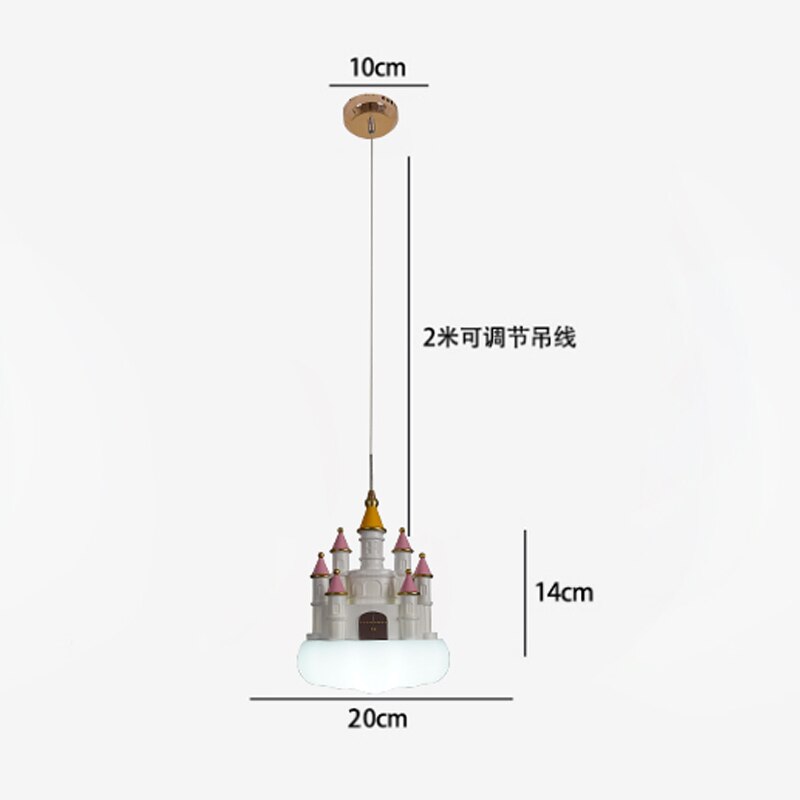 Creative Castle Pendant Lamp Chandelier For Children Room Bedroom Light Girl Bedside Ceiling