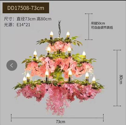 Romantic Warm Flower Restaurant Chandelier Net Red Music Dining Bar Retro Industrial Style Front