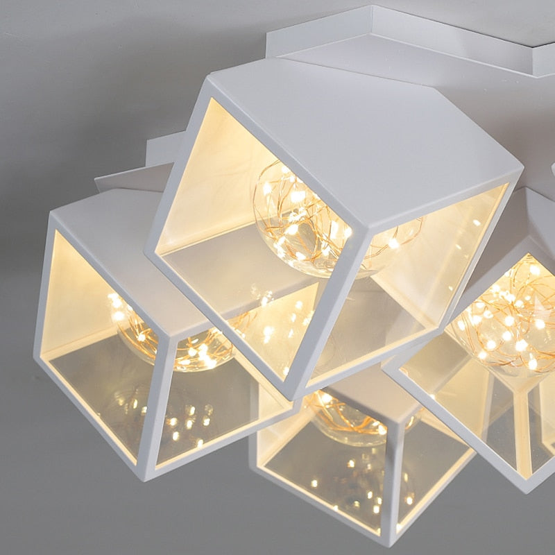Modern Led Gypsophila Ceiling Chandelier Bedroom Living Dining Room Pendant Lamp Luster Deco