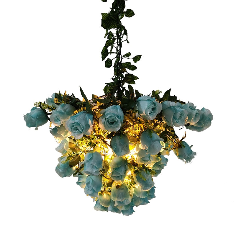 Nordic Rose Pendant Light Personality Creative Coffee Shop Lamp Simulation Plant Cafe Restaurant