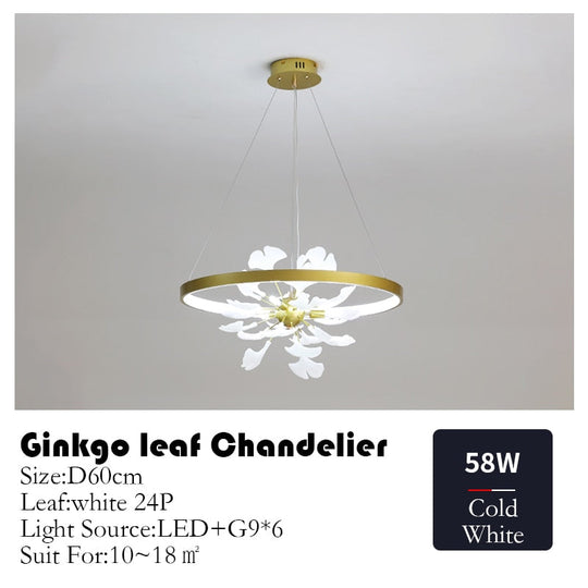 Nordic Minimalist Pendant Lights Living Room Geometric Line Ginkgo Lamp Simple Modern Luxury