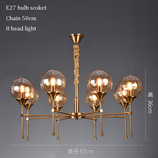 Led Chandeliers Bronze Nordic Magic Bean Glass Ball E27 Hanging Pendant Lights For Living Room