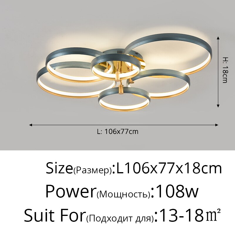 New Living Room Chandeliers High-Grade Aluminum Hall Ceiling Lamp Bedroom Modern Whole House Package