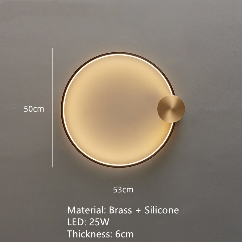 Nordic Art Circle Background Led Wall Lamp Romantic Home Round Ring Decor Livingroom Bedroom Aisle
