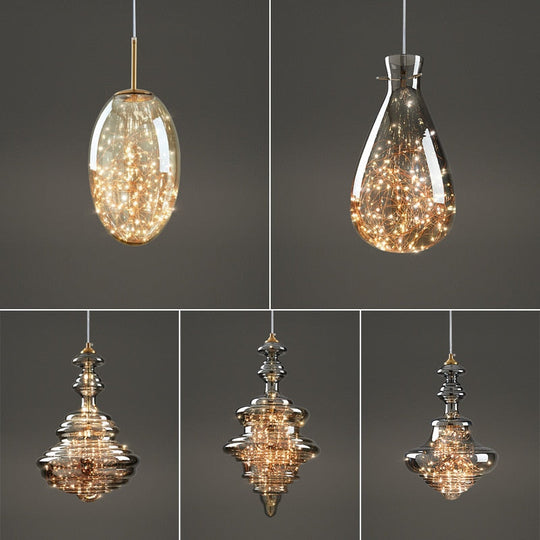 Creative Led Glass Lamp Store Cafe Dining Room Kitchen Table Decor Pendant Lights Modern Indoor
