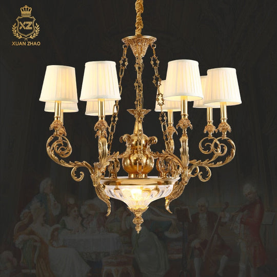 Royale - French Style Copper Hand - Made Pendant Lamp Chandelier For Hall Dining Room And Bedroom