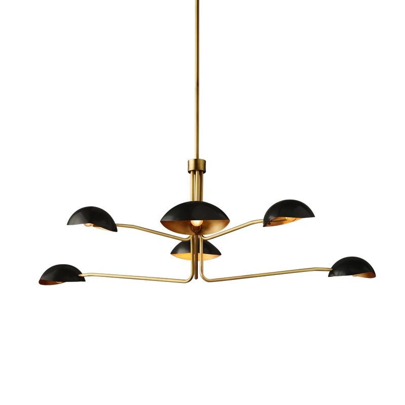 Neoclassical Inspired Copper Toned Modern American Italian Designer Chandelier With Retro Appeal