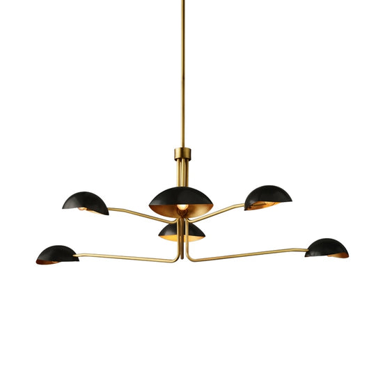 Neoclassical Inspired Copper Toned Modern American Italian Designer Chandelier With Retro Appeal