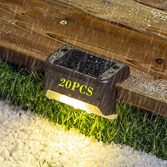 Stair Led Solar Lamp Ip65 Waterproof Outdoor Garden Light Pathway Yard Patio Steps Fence Lamps