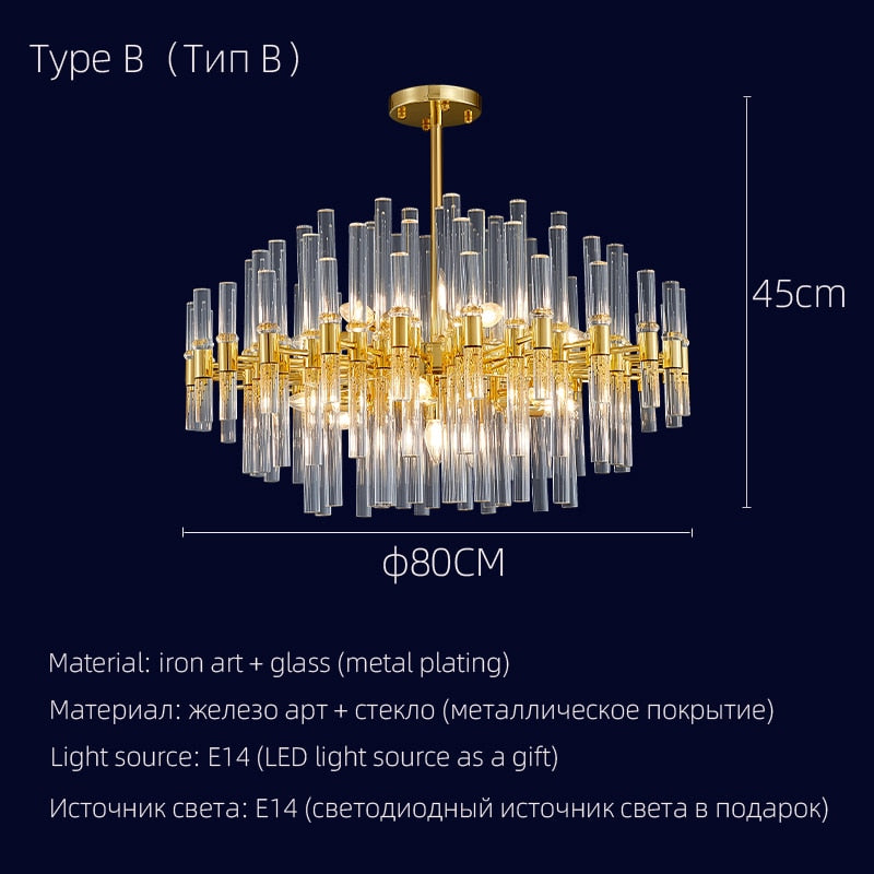 Ceiling Chandelier Lustre/Lampara Techo Led/Home Decor Decoration Mansion /Gold Crystal Chandeliers