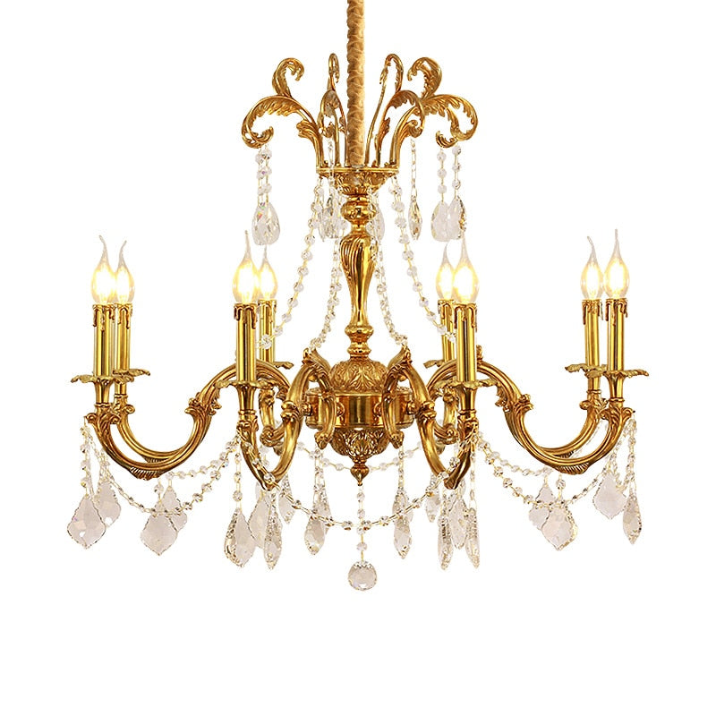 Magnifique - European Style Rococo Light Brass Pendant Lamp Led Fixtures Chandelier