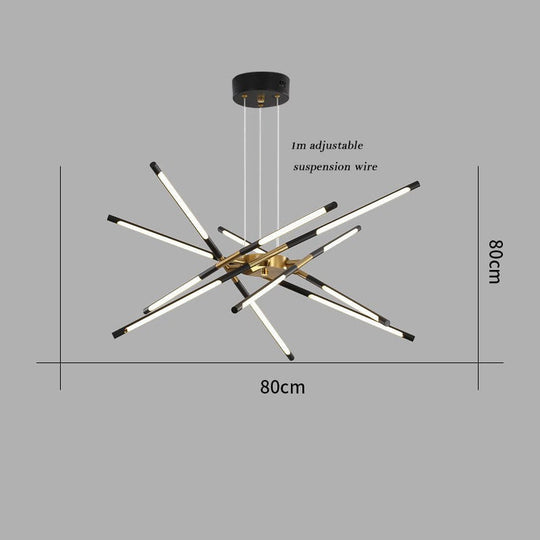 Nordic Screw Propeller Led Chandeliers For Living Dining Room Pendant Lights Iron Art Light Stick