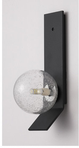 Nordic Minimalist Dark Green Soot Glass Bedroom Bedside Wall Lamp D