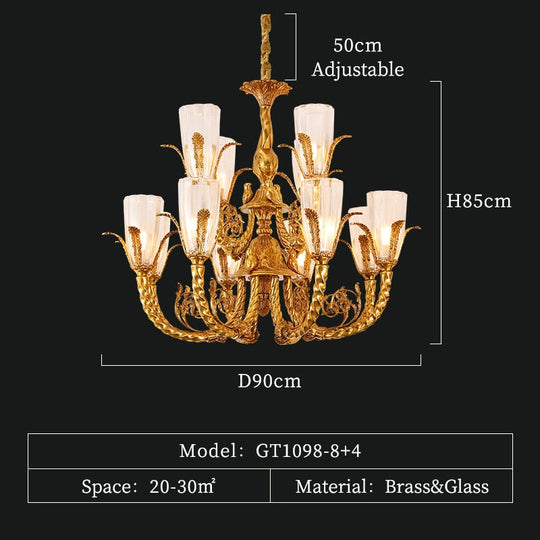 French Style All - Copper Luxury Vintage Chandelier Indoor Warm Romantic Villa Hall Bedroom Study