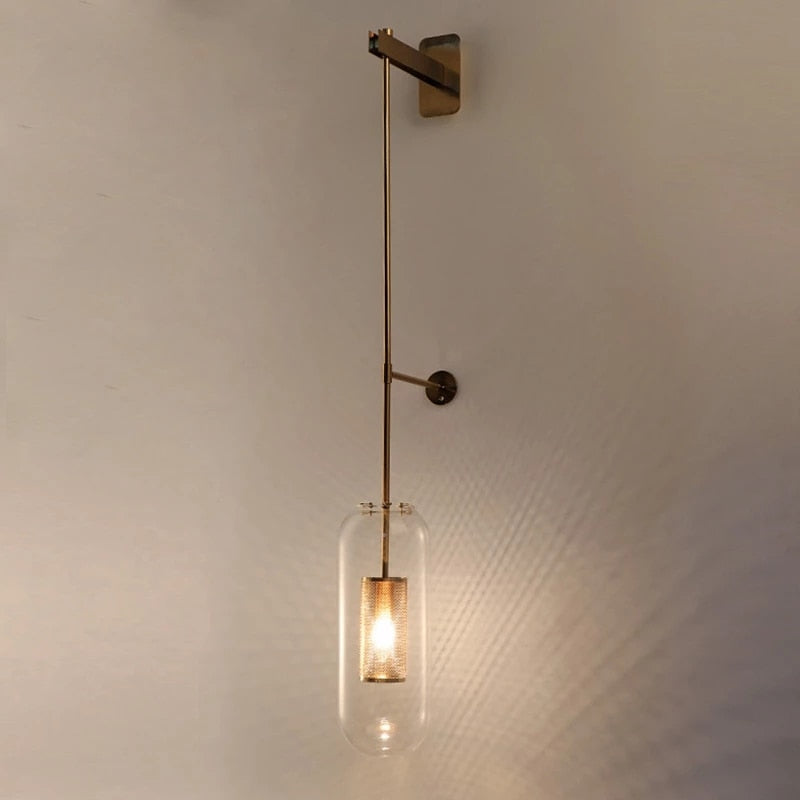 Postmodern Glass Wall Lights Vintage Luxury Gold Led Lamp Sconces For Bedroom Home Indoor Decor