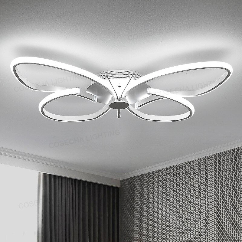 Butterfly Led Ceiling Light Modern White Color Lamps In Kitchen Kids Bedroom Dining Room Dimmable
