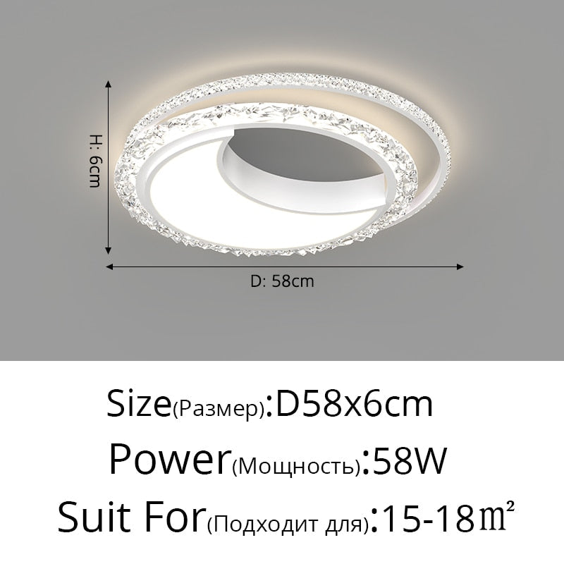 Nordic Bedroom Recessed Led Ceiling Lights Post - Modern Luxury Crystal Creative Living Room