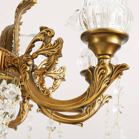 Palazzo - European Style Luxury Golden Brass Crystal Decoration Pendant Lamp For Hotel And Home
