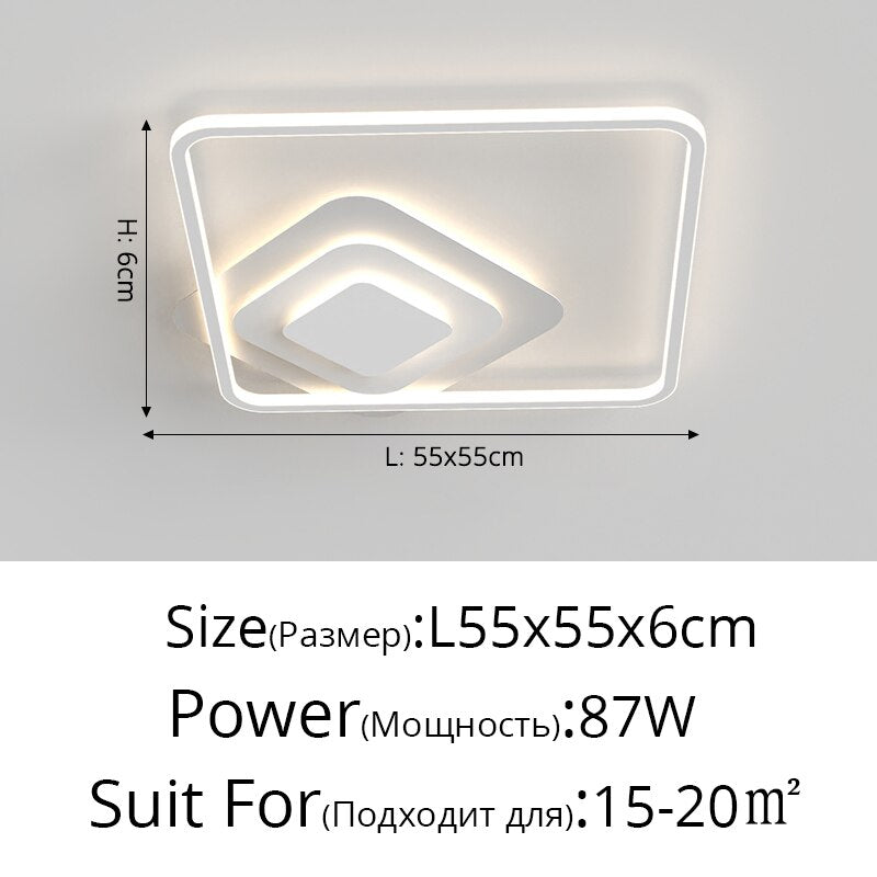 Nordic Modern Minimalist Bedroom Chandeliers White Black Led Ring Lamp Style Living Room Lights