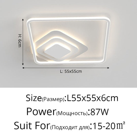 Nordic Modern Minimalist Bedroom Chandeliers White Black Led Ring Lamp Style Living Room Lights