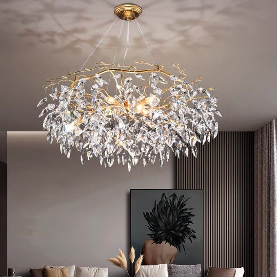 Modern Led Crystal Chandelier Lighting Luxury Home Decor Lamp For Living Room Hotel Hall Villa Art