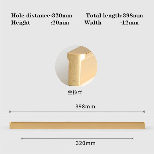 1Pc Simple Gold Brushed Kitchen Cabinet Long Door Handles Aluminum Alloy Wardrobe Cupboard Pulls