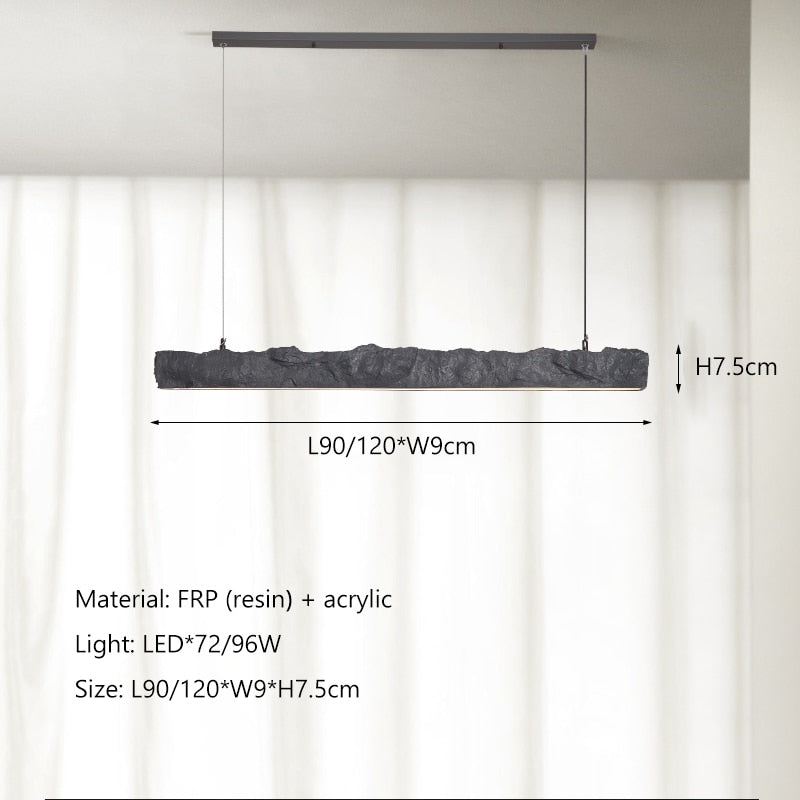 Nordic Minimalist Wabi Sabi Wind Led Strip Restaurant Bar Pendant Lights Home Decor Dining Room