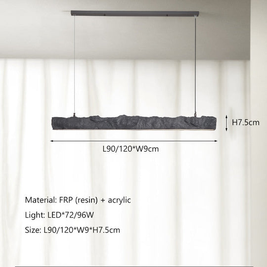 Nordic Minimalist Wabi Sabi Wind Led Strip Restaurant Bar Pendant Lights Home Decor Dining Room