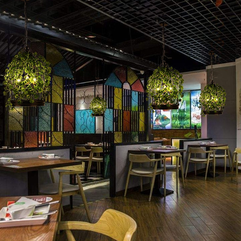 Plant Chandelier Net Red Music Western Restaurant Coffee Bar Hot Pot Shop Lighting Creative Cherry