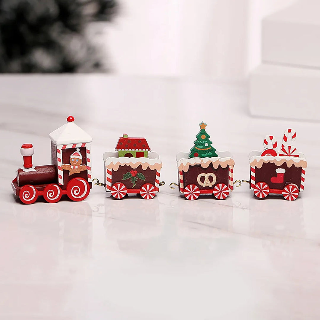 Wooden/Plastic Train Christmas Ornament Merry Decoration For Home Xmas Gifts Noel Natal Navidad New