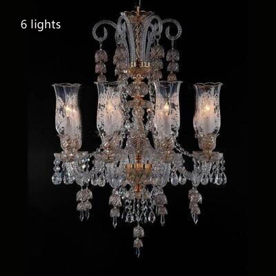 Led Chandeliers Living Room Crystal Lamp Modern Restaurant Bedroom Study Candle Light Glass Fixture