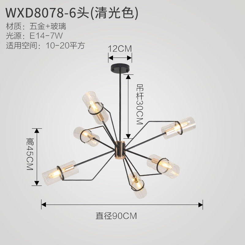 Nordic Modern Simple Industrial Glass Led Pendant Lights Individual Hanging Lamp Living Room Dining