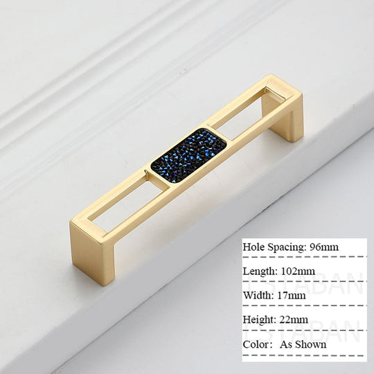Zinc Alloy Gold Diamond Cabinet Knobs Kitchen Door Handles Drawer Cupboard Handle For Furniture