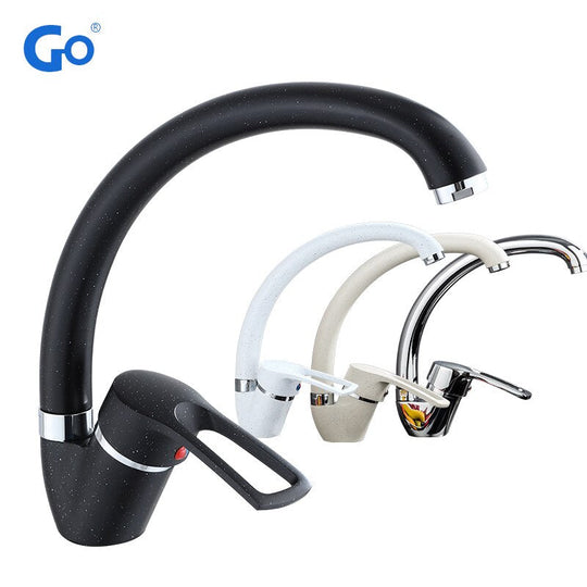 Polished Kitchen Basin Faucet Cold And Hot Chrome Black 360 Rotating Single Handle Torneira Home