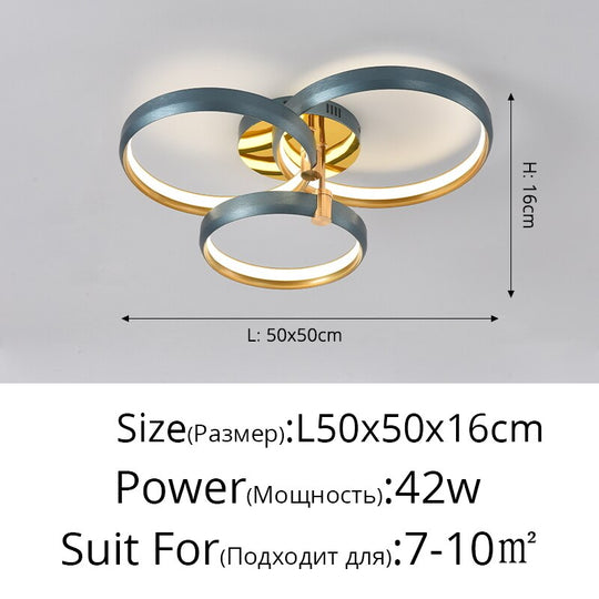 New Living Room Chandeliers High-Grade Aluminum Hall Ceiling Lamp Bedroom Modern Whole House Package
