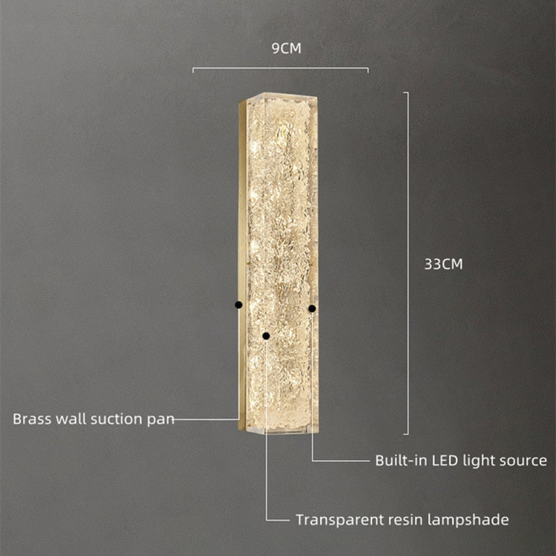 Bedside Copper Crystal Led Wall Lamp For Living Room Background Corridor Light Postmodern Resin Wall