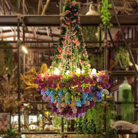 Simulation Fiowers And Plants Chandelier Theme Bar Hotel Decoration Pendant Light Restaurant Qing