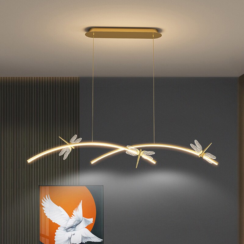 Restaurant Chandelier Light Luxury Creative Nordic Personality Long Strip Cafe Table Designer Bar